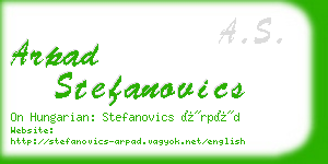 arpad stefanovics business card